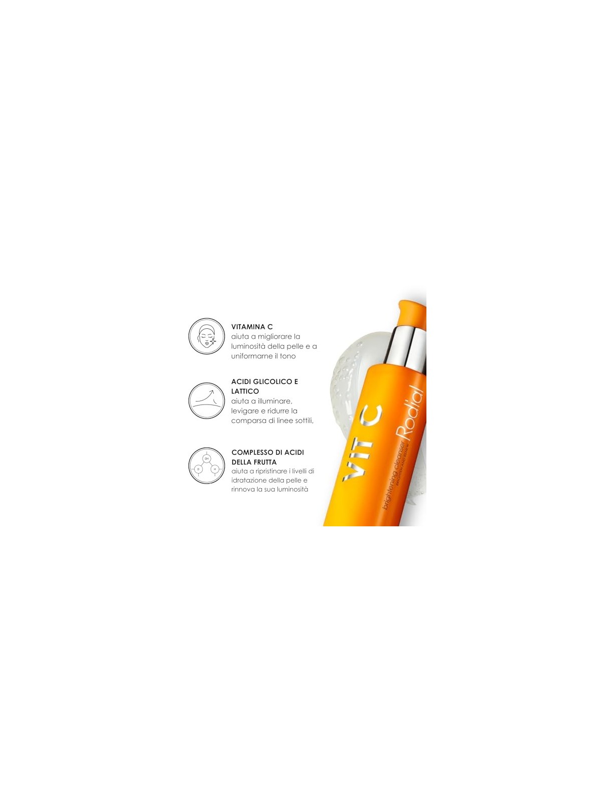 Rodial Vit C Brightening Cleanser donna 135ml Brighten & Renew RODIAL www.essenzetotalstyle.com 