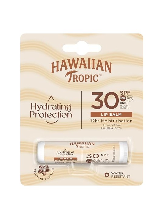 Hawaiian Tropic Lip Balm SPF30 Balsamo labbra idratante con protezione UV e fragranza tropicale donna 40g