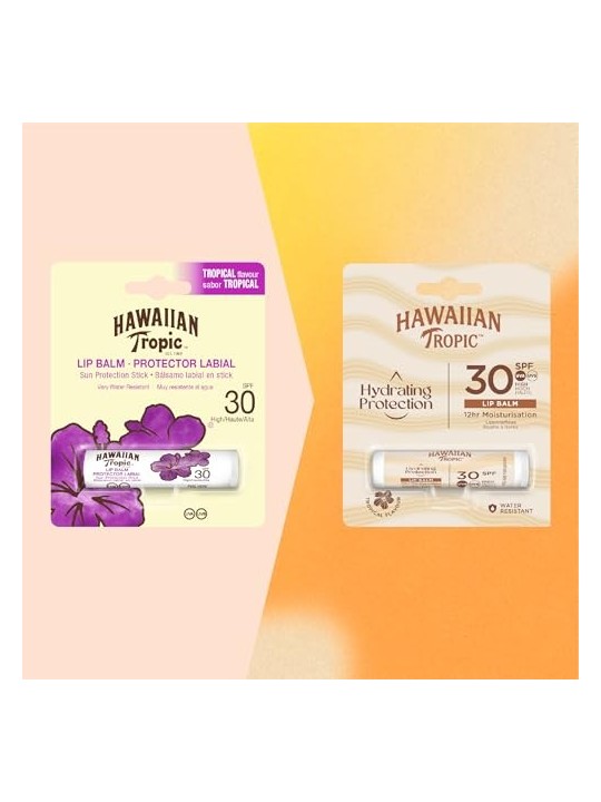 Hawaiian Tropic Lip Balm SPF30 Balsamo labbra idratante con protezione UV e fragranza tropicale donna 40g