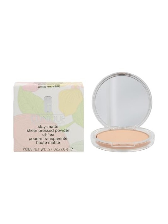 Clinique Stay-Matte Sheer Pressed Powder donna 7,6g 02 Stay Nutral Numero 02 Stay Neutral MF