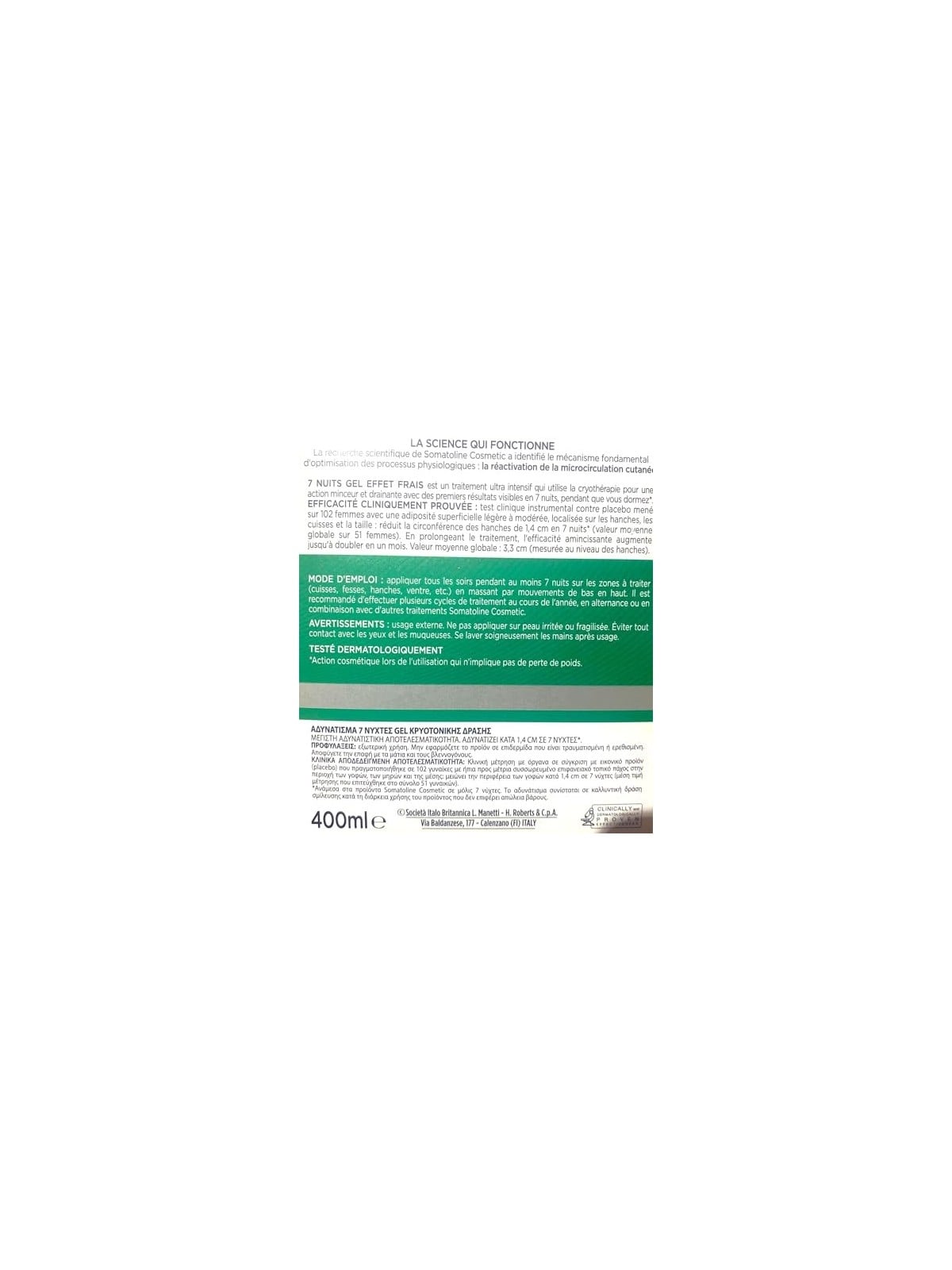 Somatoline Cosmetic GEL FRESCO RIDUTTORE ULTRA INTENSIVO 7 notti effetto fresco 400ml donna Somatoline Cosmetic www.essenzetotal