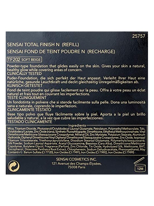 Ricarica trucco in polvere Sensai Total Finish TF202