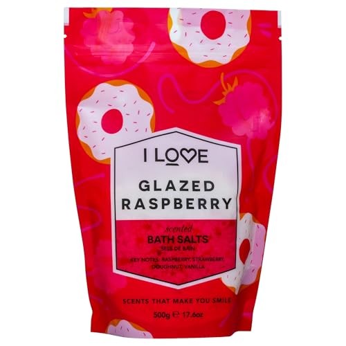 I LOVE Sali da Bagno Profumati Sale da bagno lenitivo e rilassante Lampone Glassato 500g