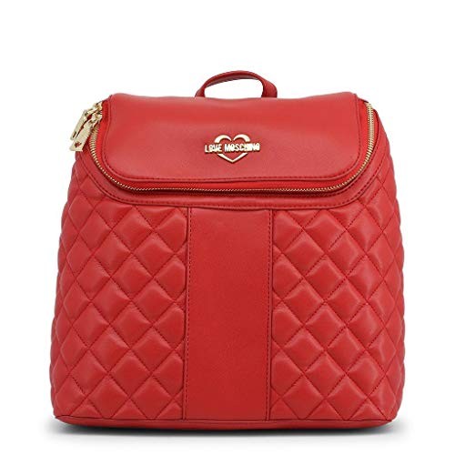 Moschino Love Synthetic Leather Backpack Red Pockets 2 donna