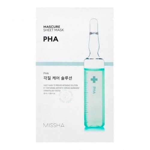 MISSHA Mascure Peeling Solution Maschera in tessuto PHA maschera in tessuto esfoliante e detergente con acidi PHA 28ml