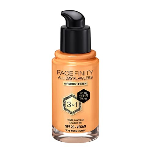 Max Factor FACEFINITY ALL DAY FLAWLESS 3 IN 1 foundation W78warm honey 30ml donna