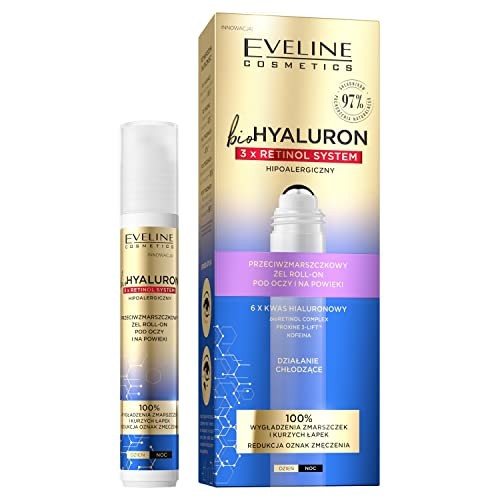 EVELINE Biohyaluron 3xRetinol Sistema antirughe gel occhi rollon per palpebre 15ml