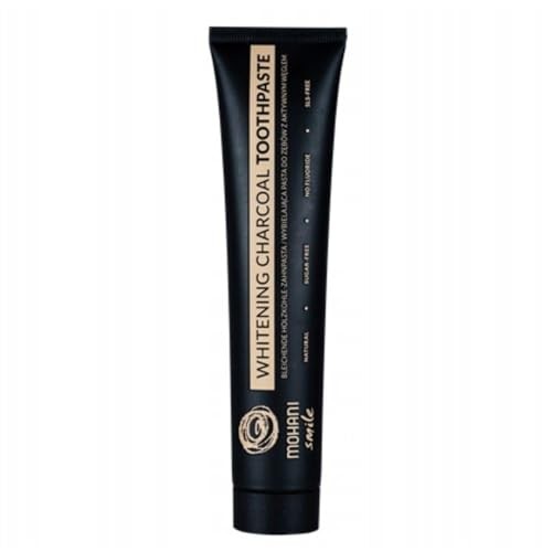 MOHANI Whitening Charcoal Dentifricio pasta sbiancante naturale con carbone attivo 75ml