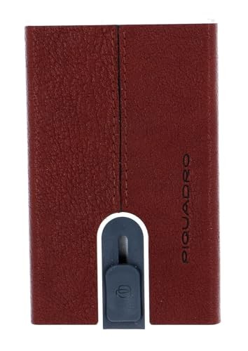 Piquadro Black Square Leather Card Holder Square Sliding System with Money Clip PP4825B3RCU Brown uomo