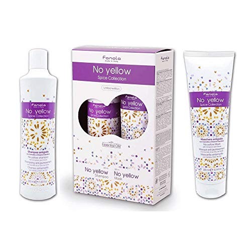 Set Fanola No Yellow Spice Collection Hair Treatment Cream Mask For Neutralisation Of Yellow Tones 300ml No Yellow Spice Coll