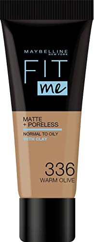 Maybelline Fit Me Matte Poreless Liquid Foundation 336 Warm Olive 30ml donna