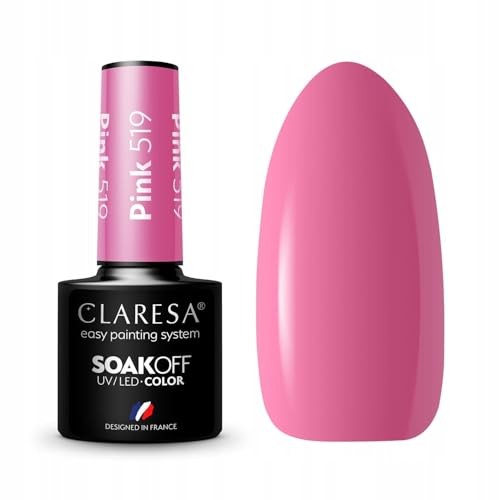 CLARESA Soak Off UVLED Vernice ibrida rosa 519 5g