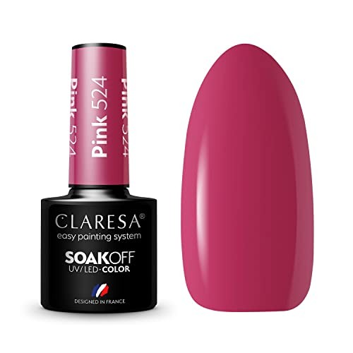 CLARESA Soak Off UVLED Vernice ibrida rosa 524 5g