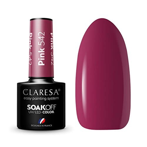 CLARESA Soak Off UVLED Vernice ibrida rosa 542 5g