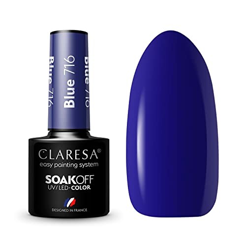 CLARESA Soak Off Vernice ibrida UVLED Blu 716 5g