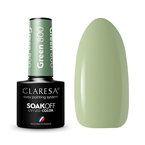 CLARESA Soak Off Vernice ibrida UVLED Verde 800 5g