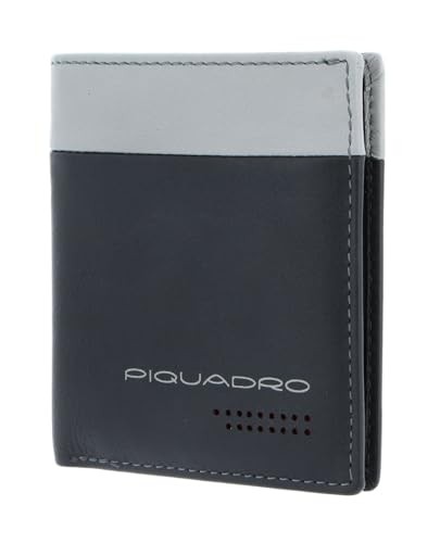 Piquadro Piquadro Leather Wallet For Back And Credit Cards Black Gray uomo
