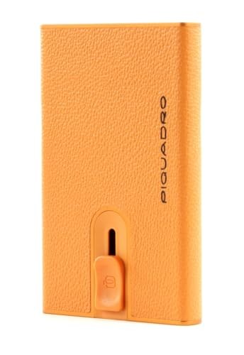 Piquadro Blue Square Leather Card Holder Sliding System and RFID AntiFraud Protection PP4825EMRAR Orange uomo