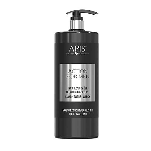 APIS Action For Men Gel idratante 3in1 per il lavaggio di corpo viso e capelli 1000ml