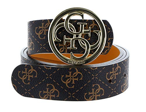 Guess Jensen Not Ajuster et Rev DoubleSided Model Belt Brown Mustard Yellow 35 cm donna
