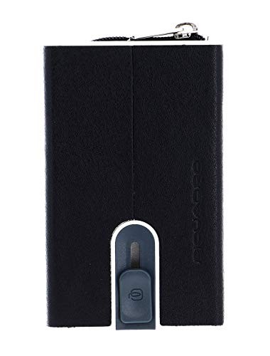 Piquadro Piquadro Leather Card Holder Square Sliding System PP5585B3R Black uomo