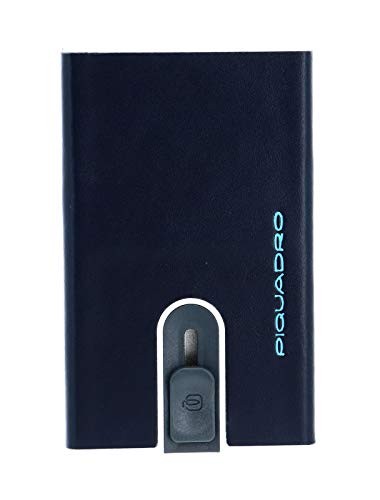 Piquadro Blue Square Leather Wallet Square Sliding System with Money Clip PP5358B2RBLU2 Blue uomo
