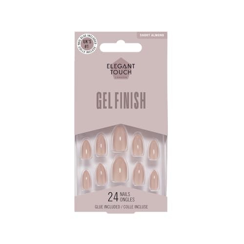Elegant Touch CORE COLOUR nails with glue short stiletto blush suede 24 u Unisex