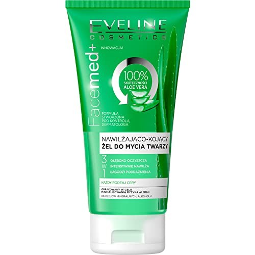 EVELINE Facemed gel detergente viso idratante e lenitivo con aloe per tutti i tipi di pelle Aloe Vera 150ml
