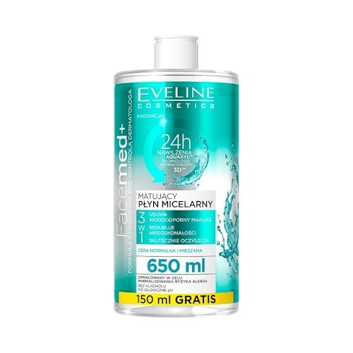 EVELINE Facemed fluido micellare opacizzante 3in1 per pelli normali e miste 650ml