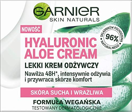 GARNIER Skin Naturals Hyaluronic Aloe Cream crema nutriente leggera per pelli secche e sensibili 50ml