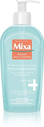 MIXA Expert of Sensitive Skin gel detergente senza sapone contro le imperfezioni della pelle grassa 200ml