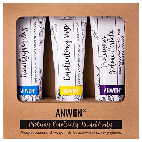 ANWEN SET Balsami per capelli a porosit media Protein Orchid 100ml Emolliente Irys 100ml Moisturizing Bez 100ml