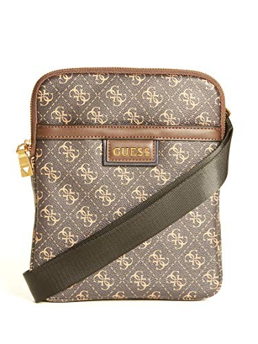 Guess Vezzola Synthetic Leather Crossbody Bag Brown 19 x 24 x 2cm uomo