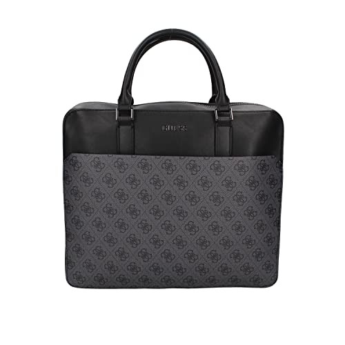 Guess Vezzola Polyurethane Briefcase Computer Black 35 x 29 x 9 cm uomo