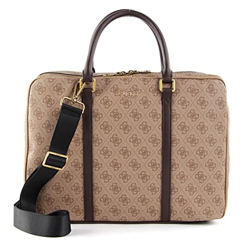 Guess Vezzola Polyurethane Briefcase Laptop Compartiment Brown uomo