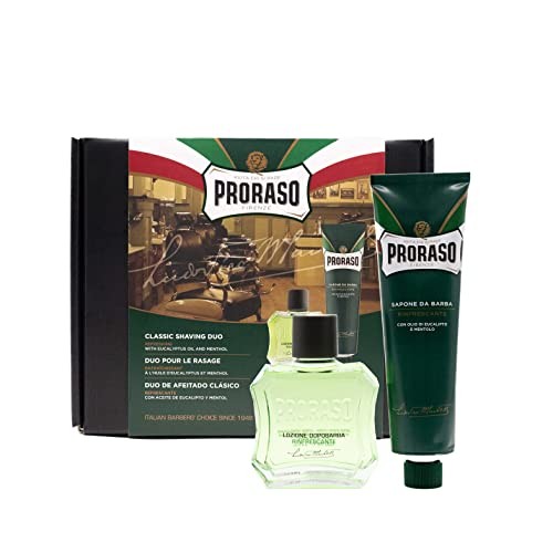 Proraso Set Olio di Eucalipto e Mentolo I Set regalo di prodotti per la rasatura Uomo