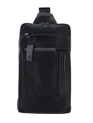 Piquadro Tallin Leather Bag Mono Sling Black 20 x 33 x 5 cm donna