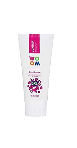 WOOM Junior dentifricio naturale per bambini 6 Bubble Gum 50ml