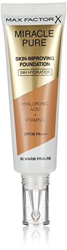 Max Factor MIRACLE PURE skinimproving foundation 24h hydration SPF30 89warm praline 30ml donna