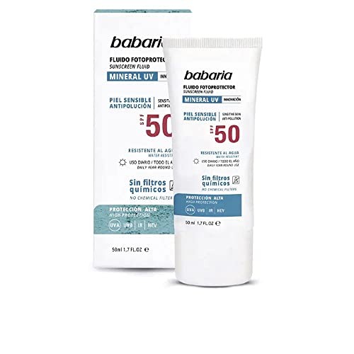 BABARIA MINERAL UV FLUIDO PIEL SENSIBLE SPF50 ANTIPOLUCION RESISTENTE AL AGUA 50ML Unisex