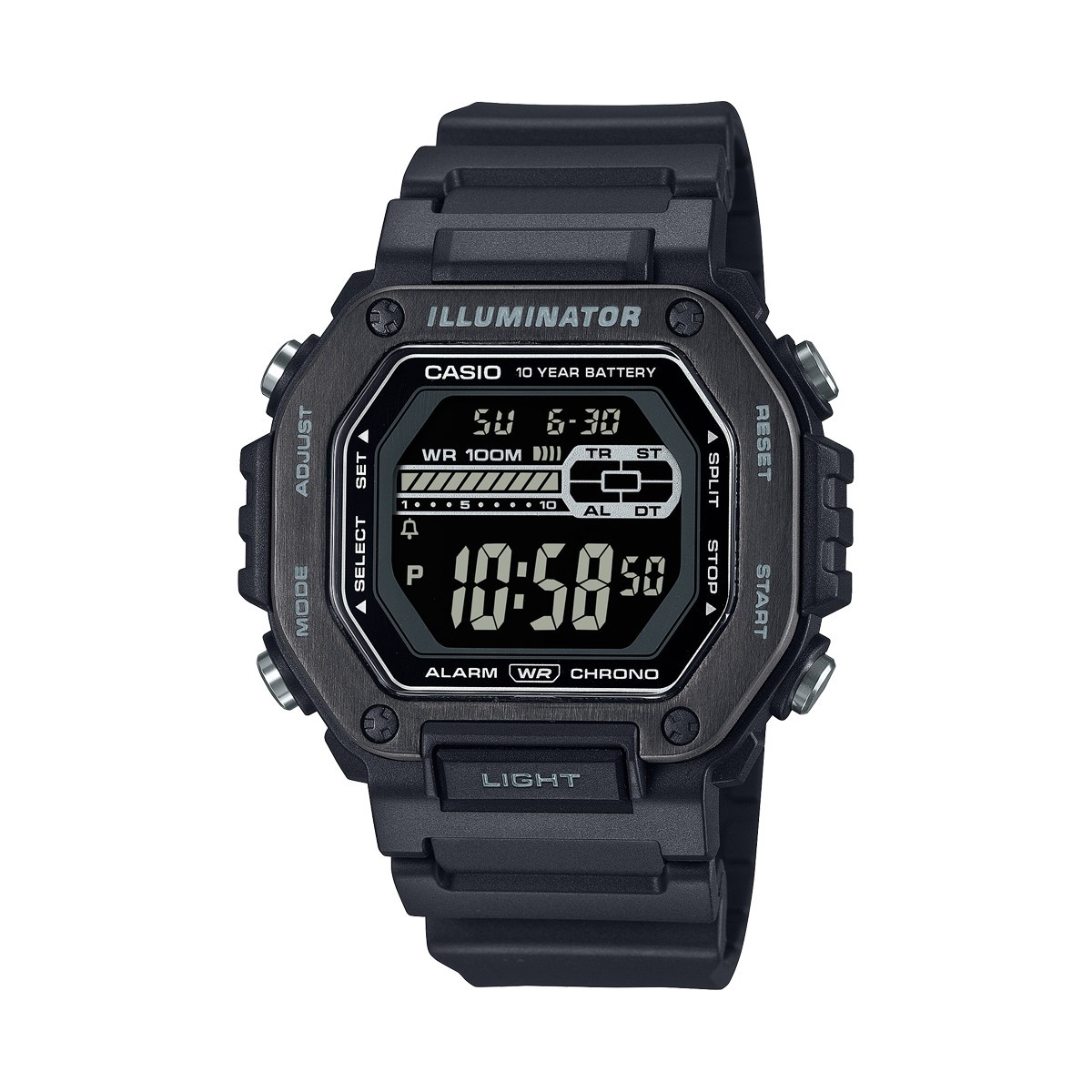 CASIO SPORT Mod. OVERSIZE BLACK - ILLUMINATOR 10 YEARS BATTERY