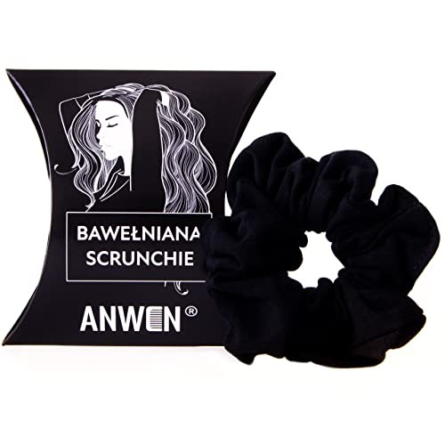 ANWEN Fascia per capelli elastica in cotone nera