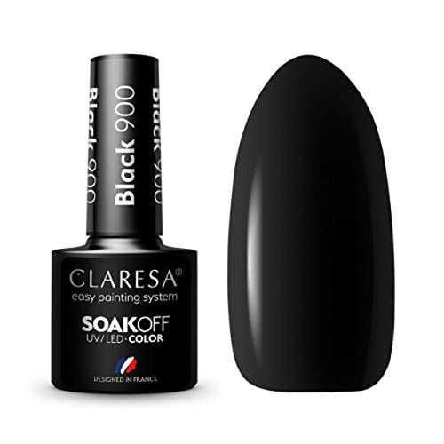 CLARESA Soak Off Vernice ibrida UVLED 900 Nero 5g