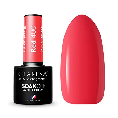 CLARESA Soak Off UVLED Vernice ibrida rossa 400 5g