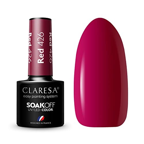 CLARESA Soak Off UVLED Vernice ibrida rossa 426 5g