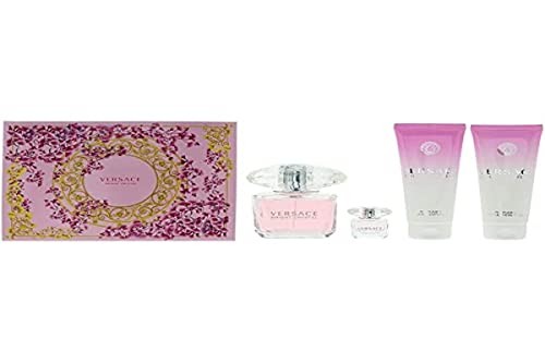 VERSACE SET Bright Crystal Eau de toilette spray 90ml Eau de toilette 5ml GEL DOCCIA 100ml LOZIONE CORPO 100ml
