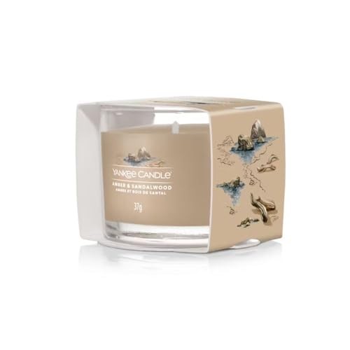 Yankee Candle Ambra e Sandalo ambra e sandalo Candela votiva in vetro 370g