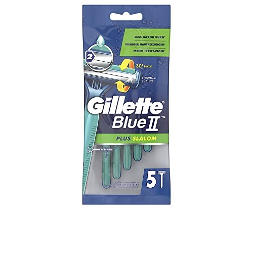 Gillette BLUE II PLUS SLALOM disposable razor blade 5 u uomo 5u