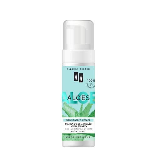 AA Aloes 100 Aloe Vera Estratto di schiuma struccante e detergente per il viso 150ml