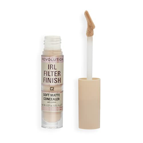 Makeup Revolution IRL Filter Finish Soft Matte Concealer Correttore a lunga tenuta e coprenza totale 6 g donna C2